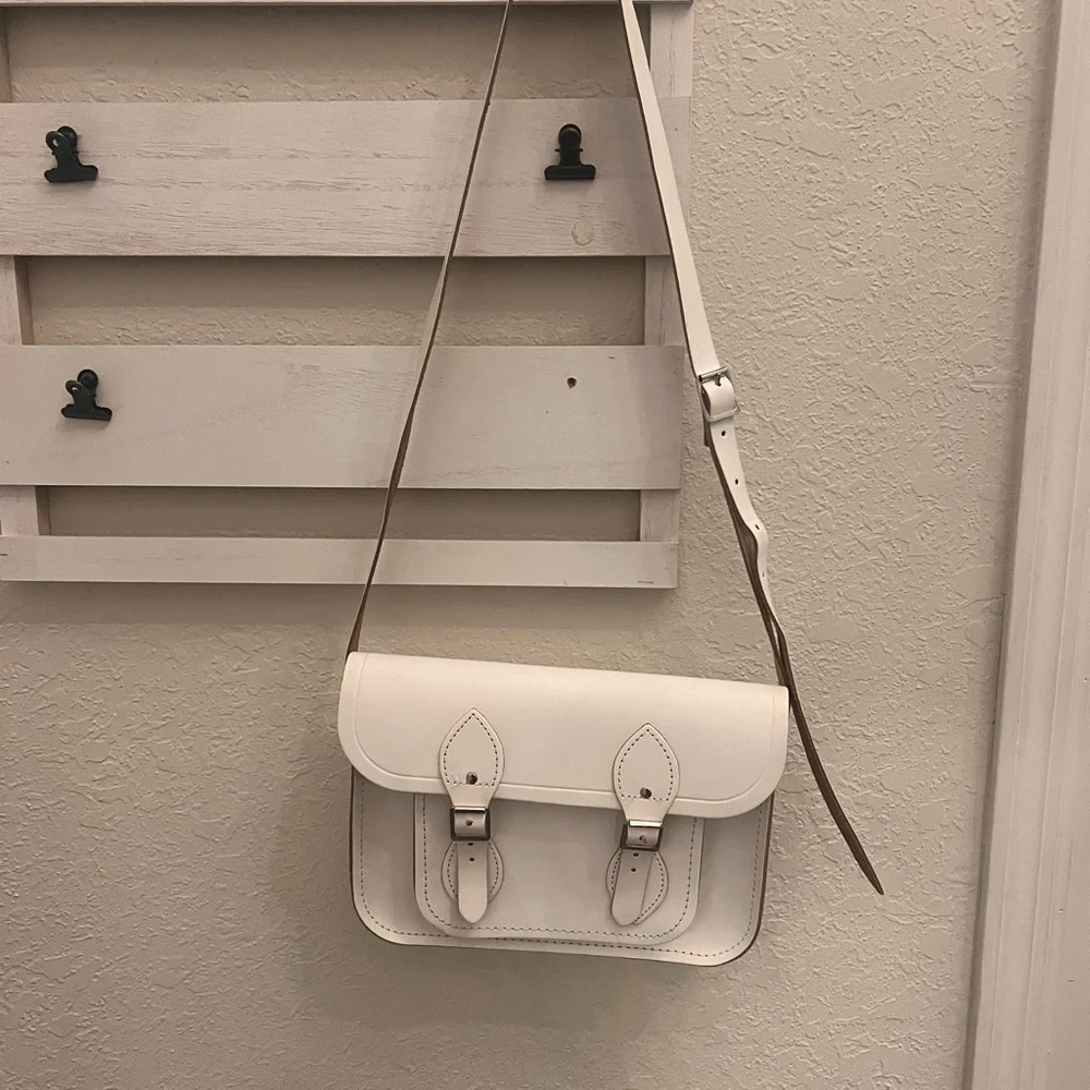 Cambridge Satchel Company White Leather Crossbody Satchel - Picture 7 of 14